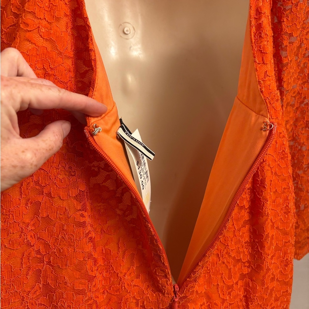 New Topshop size 10 Elegant Orange Lace Dress​ - Picture 6 of 10